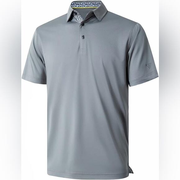 Mens Shirt Size 2XL NEW Wicking Stretch UPF 30 Casual Gray Athleisure Golf Polo - Picture 1 of 9